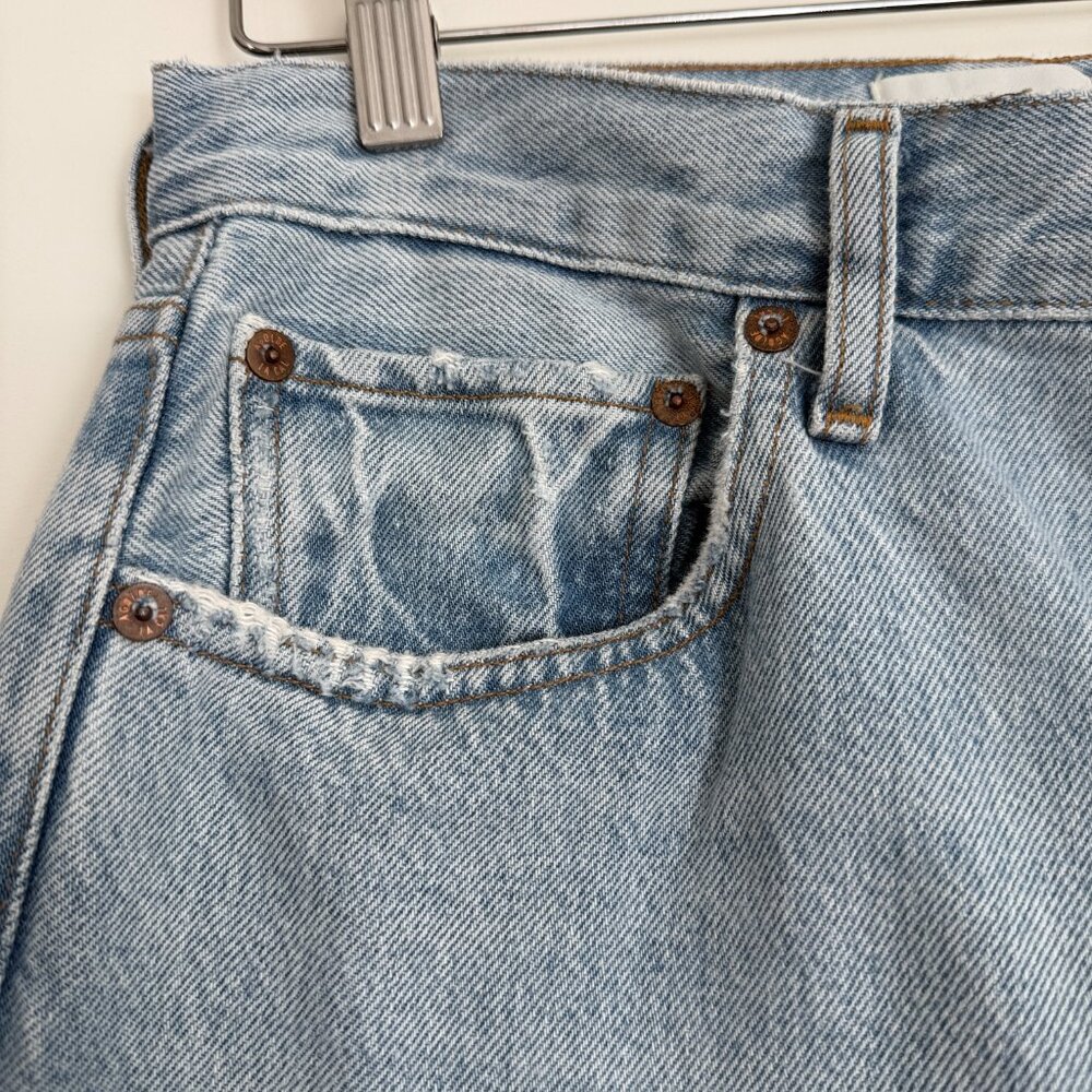 Agolde '90s Ripped Mid Rise Crop Relaxed Straight Leg Jeans - Picture 3 of 8